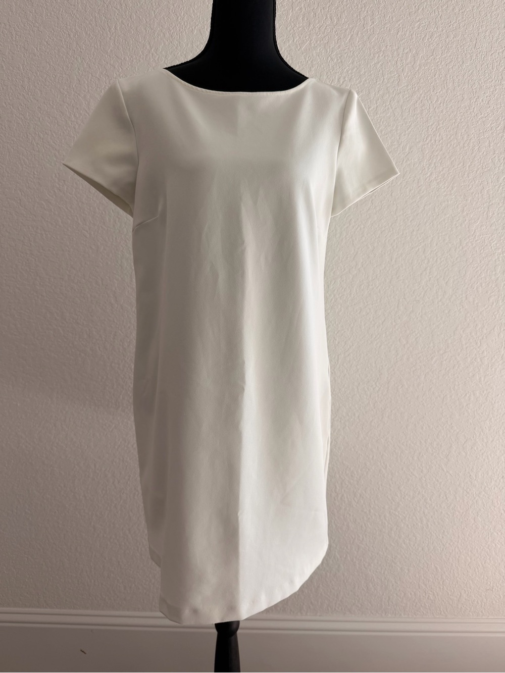 Zara White Short Sleeve Midi Shift Dress | Minimalist Elegant Capsule Dress